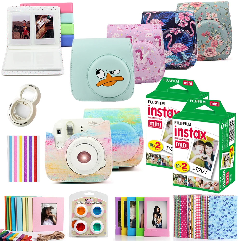 Fujifilm Instax Mini Filme 40 Stucke Instax Mini 8 Instax Mini 9 Instant Photo Kamera Pu Leder Fall Tasche Abdeckung Zubehor Set Film Aliexpress