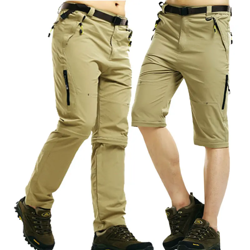 

Men's Outdoor Detachable Quick Dry Trousers Hiking Camping Pants Thin Mountaineering Fishing Wicking Breathable Plus Size Pants