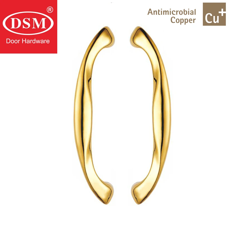 Antimicrobial Copper Cu+ Door Handle Solid Brass Pull Handles For