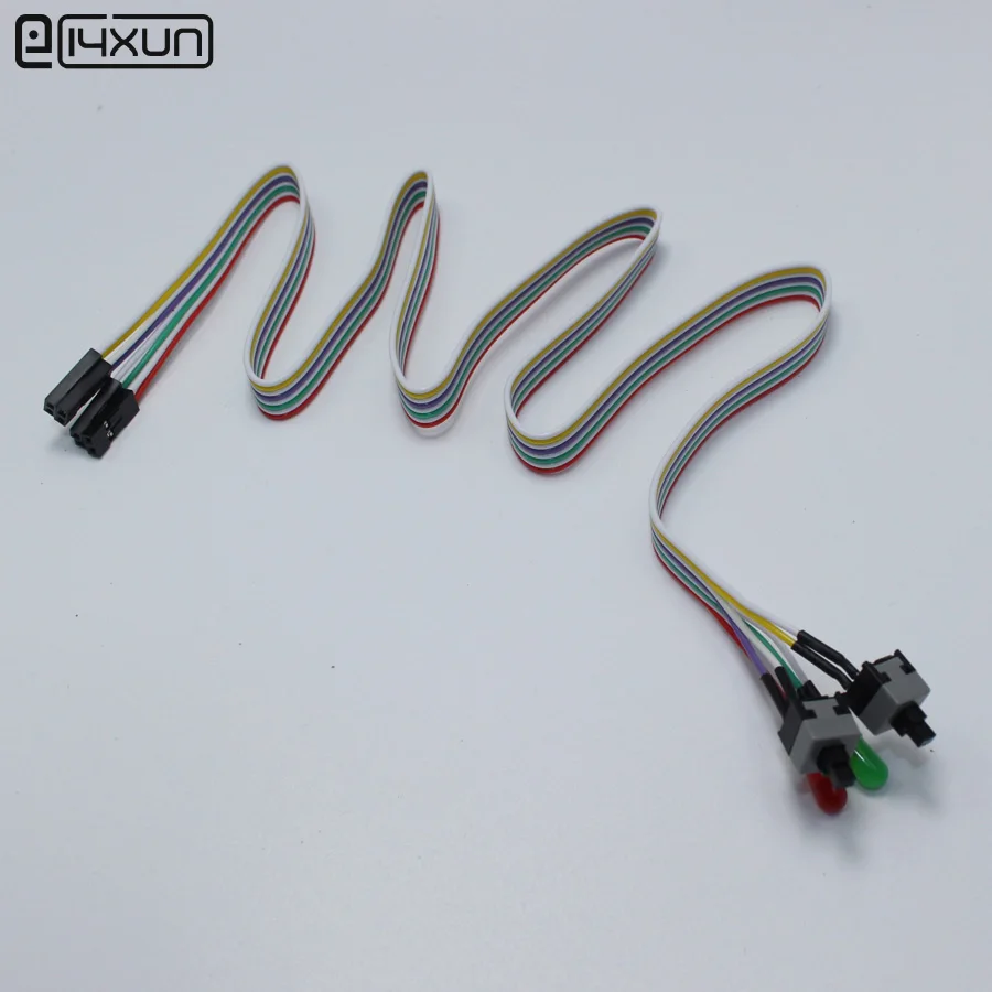 

1pcs 50cm Desktop Computer PC Case Power Cable SW Re-starting Switch Reset HDD LED + 2 Non-lock on/off Switch Connector Adapter