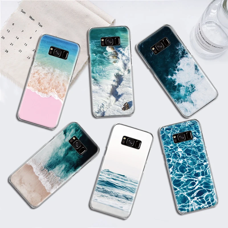 Мягкий силиконовый чехол для Samsung Galaxy S4 S5 S6 S7 Edge S8 S9 S10 Plus S10e Note 4 5 8 9 розовый пляжный