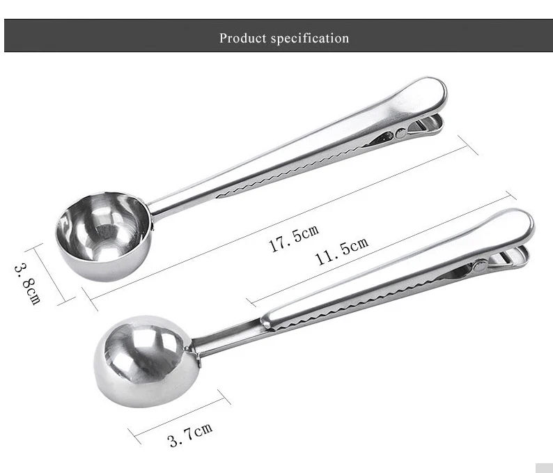 1 шт. ложка для мороженого с уплотнением зажим из нержавеющей стали Мерная ложка многофункциональная кофейная молочная пудра Приправа ложка 78