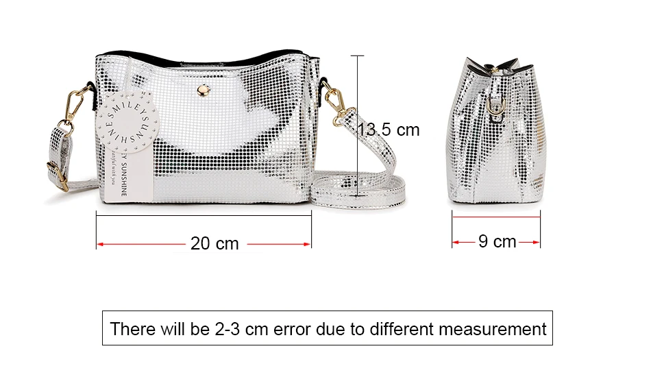 Золотые женские сумки через плечо SMILEY SUNSHINE, женская серебряная сумка из искусственной кожи, маленькая сумочка, модная женская винтажная сумка