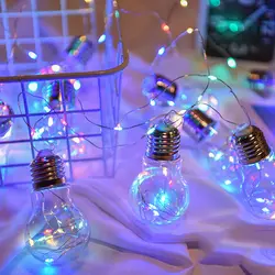 100LED Фея мини прозрачный шарик Медный провод огни строки 3 м светодиодные украшения для рождества guirlande exterieur