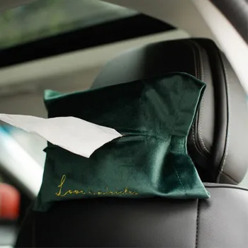 

Soffe Embroidery Napkin Tissue Box 18*25 Super Soft Hand Feeling Flannel Tissue Box For Car Office Home Decoration