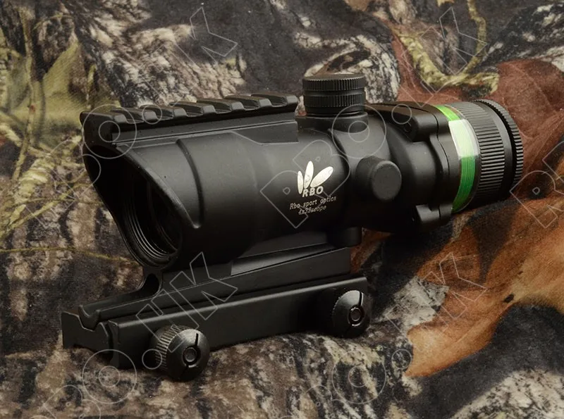 Тактический в стиле ACOG Призма Оптика зеленая ткань 4x32 прицел с Пикатинни