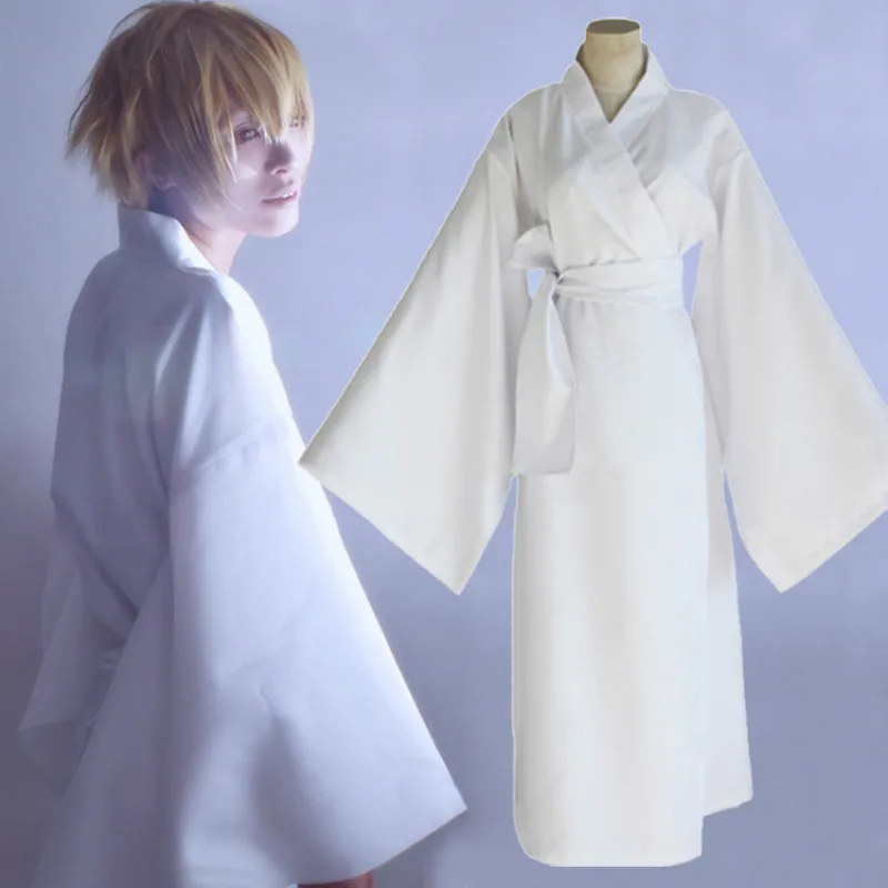 Noragami Yukine Universal Summer Matsuri White Kimono Yukata Men Cosplay Costume