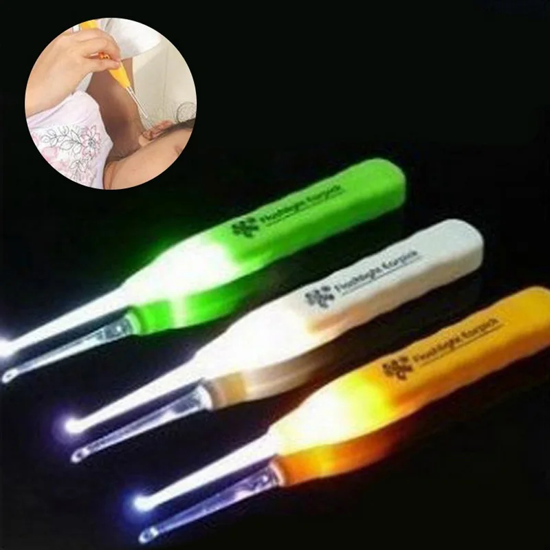 

IVYSHION LED Lighting Ear Pick Baby Kids Safe Lighted Ear Wax Stone Removal Swab Remover Tool Random Color Home Kitchen Gadget