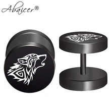 2 шт./лот 12 мм 1,6 г/1,2 мм Викинг-Волк Поддельные уха Калибр, пробки и туннели, поддельные пирсинг, экспандер носилки, серьги в стиле панк для мужчин 001