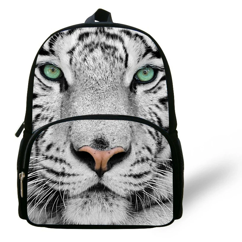 12-дюймовый милые животные рюкзаки для детей, белая сумка с изображением тигра для детей школьный рюкзак для мальчиков с принтом школьная сумка для детского сада подарки