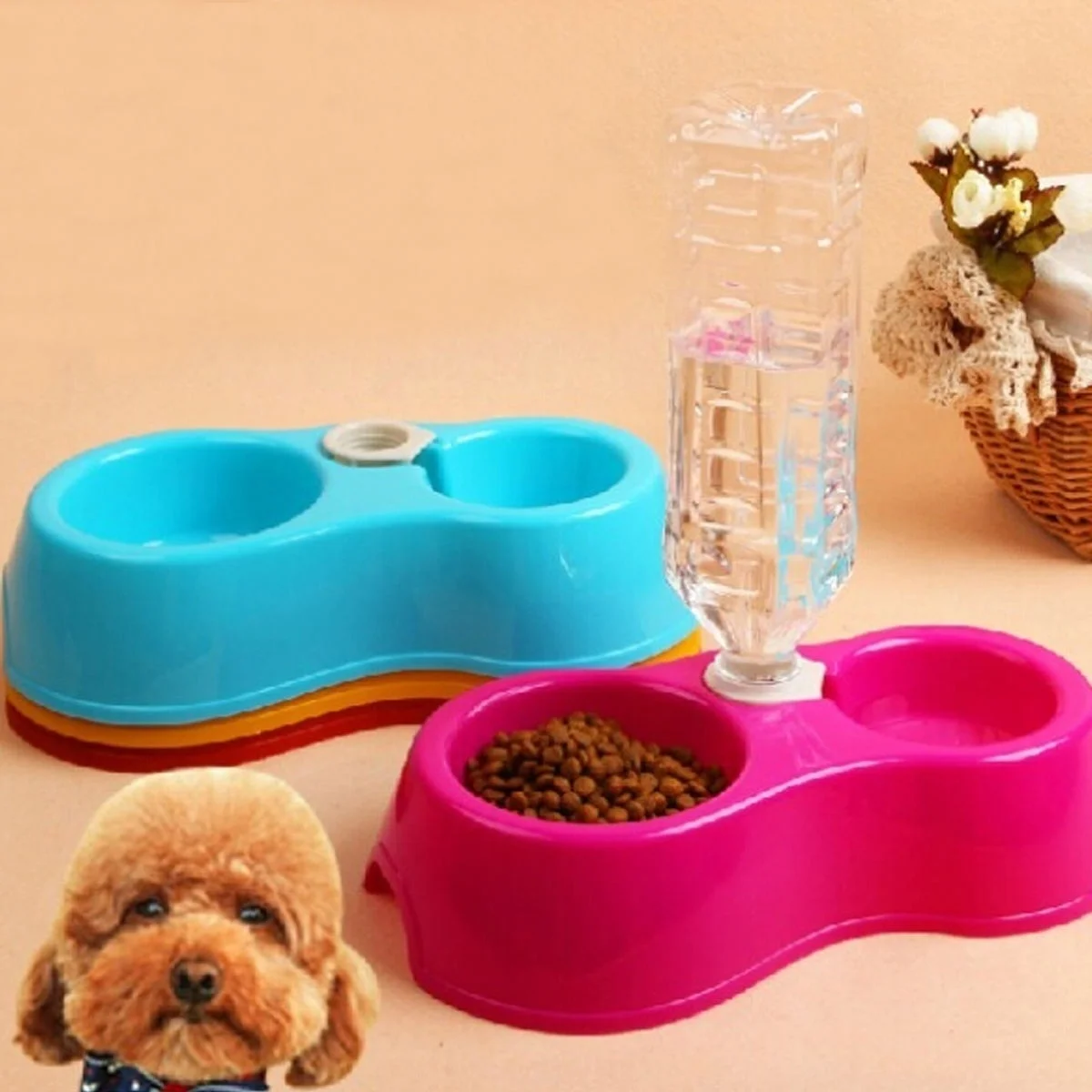 Portion Control Dog Cat Pet Automatic Feeder Plastic Meal Tray Water