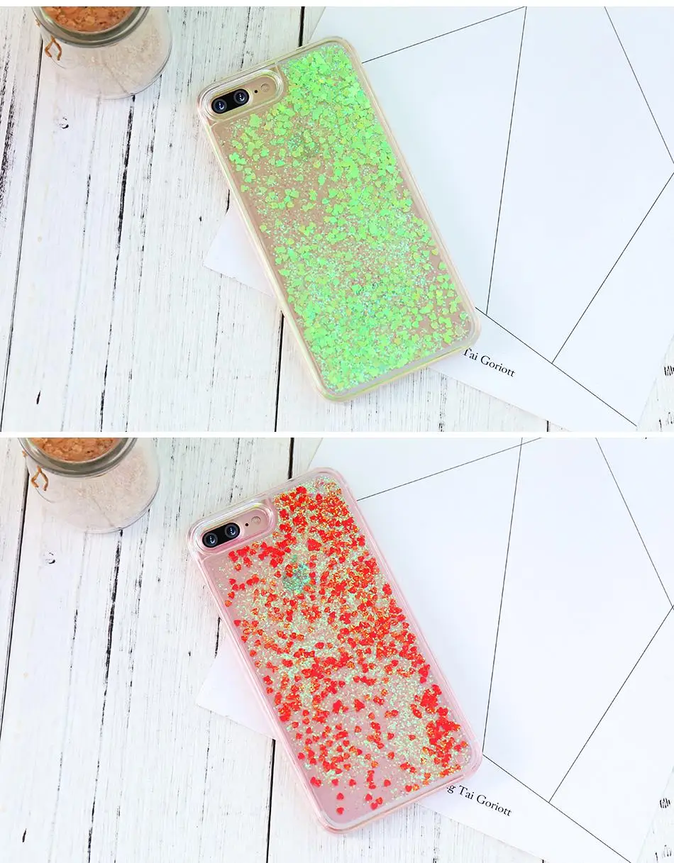For iPhone 7 Case Glitter Liquid Transparent Phone Bag Cases For iPhone 7 Plus (15)