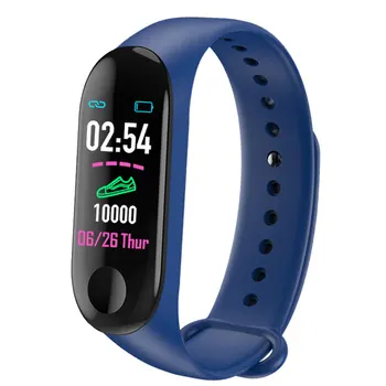 

New Color LCD Smart Bracelet Heart Rate Blood Pressure Sleep Monitoring Fitness Tracker Band For Huawei OPPO IOS Phone
