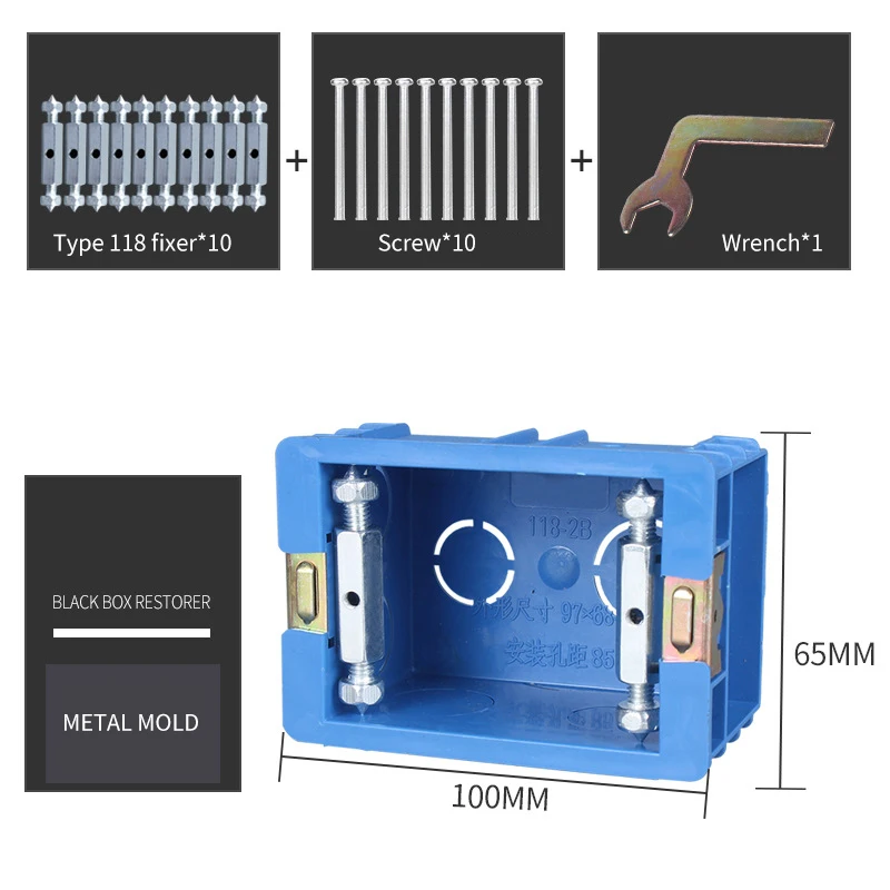 10 пакет ремонтных инструментов для типа 118 Монтажная коробка внутренний Кассетный переключатель распределительная коробка розетки Настенные переключатели для восстановления полюса