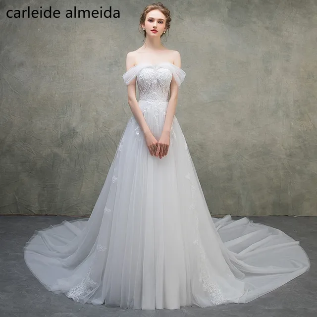 Vestidos De Novia Lace Tulle Boho Wedding Dress Bead Robe Vestidos De Novia Lace Tulle Boho Wedding Dress Bead Robe Mariee Brautkleid 2018 Casamento