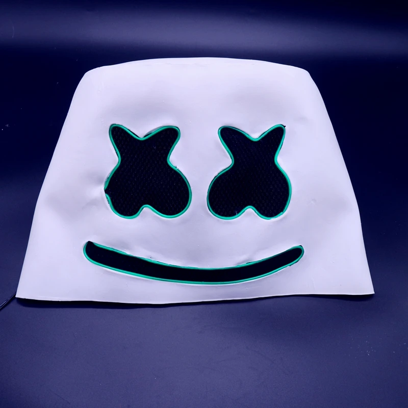 Маска диджея Зефирное лицо маски с подсветкой DJ marshmello шлемы косплей для хеллоуина и карнавала опора для marshmello праздничные Вечерние