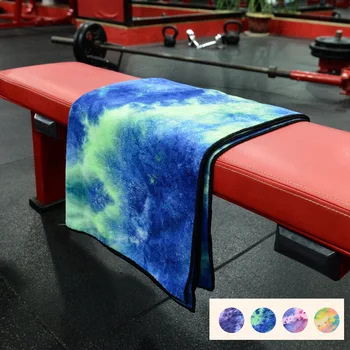

4colors colorful Tie-dye microfiber quick-drying gym sports towel thick absorbent yoga sweat towel 1-2pcs 75*140cm 28*100cm T210
