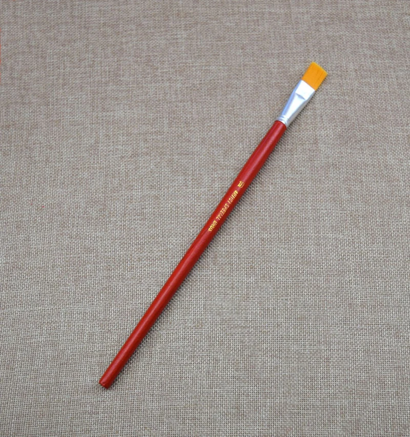 EZONE 1 шт. красный стержень нейлоновая кисть для рисования волос для масляной живописи плоская щетка для волос художественная ручка для рисования