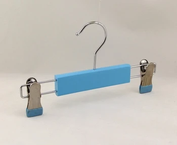 

[Free Shipping] Colorful Cute Wood Pants Hanger with Clips for Kids and Baby (18 pieces/ lot)