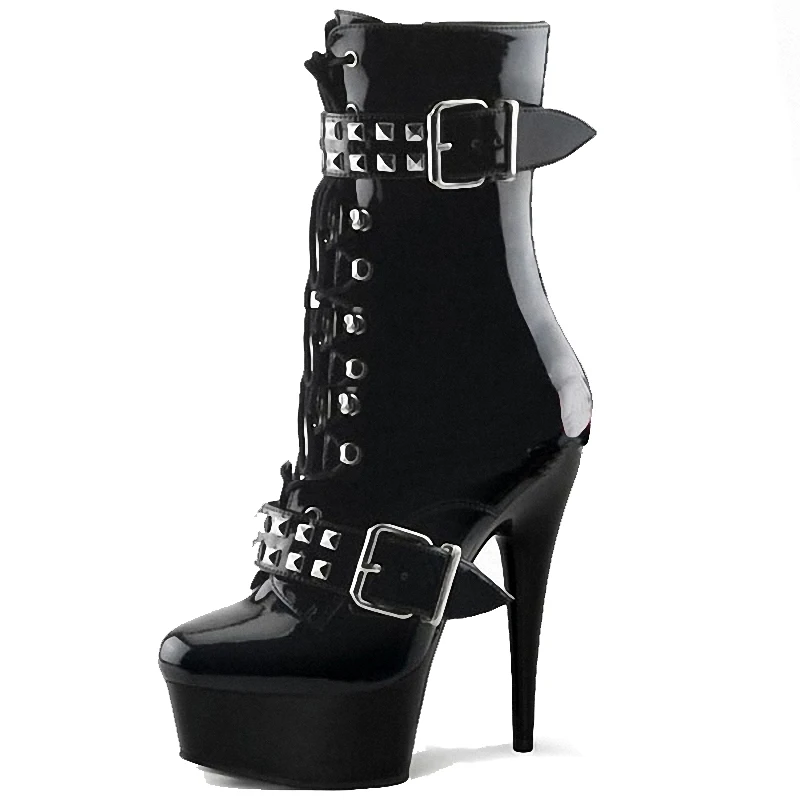 20 Black Mujer Fenty black Señoras Negro 15 Belleza Zapatos Plataforma De Plus Heel Hebilla 20cm Tacón Gótico Heel Punk Tamaño Tobillo Alto Botas 46 Cm 15cm xwYqffI7R