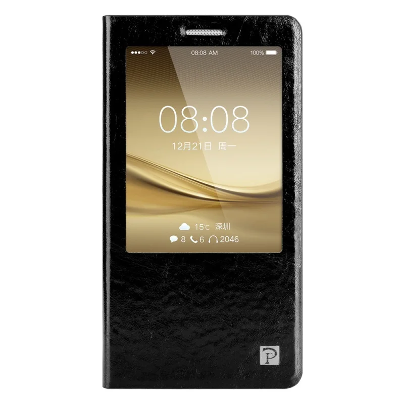 For Huawei Mate 8 Leather Cases OATSBASF Cowhide Leather Flip Phone Case for Huawei Mate 8