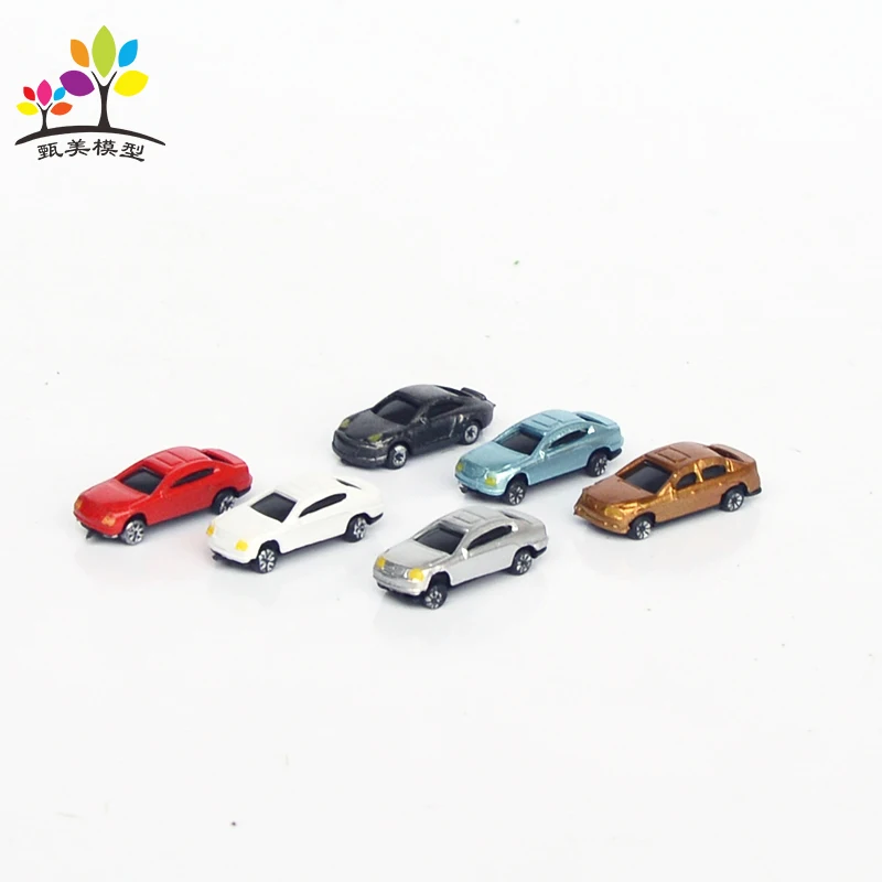 

50 Pieces/lot Painted Model Cars Building Train Layout 1:200 Scale Cars Railway Modeling