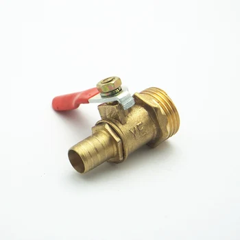 

10mm Hose Barb x 1/2" BSP Male Thread Two Way Brass Ball Valve For Oil Water Air
