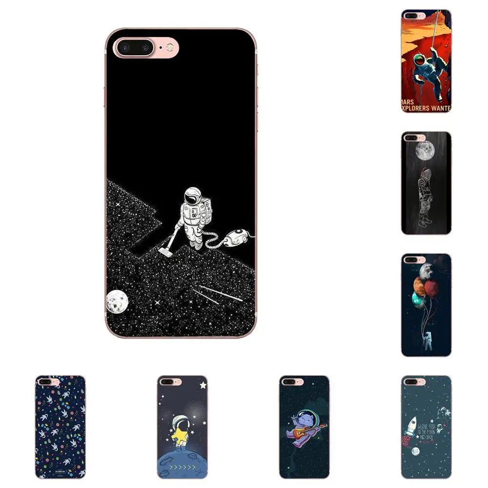 Airship Astronaut Star Moon Night Top детальная популярная Мягкая Печать для Apple iPhone X XS Max XR 4 4S 5 5C 5S