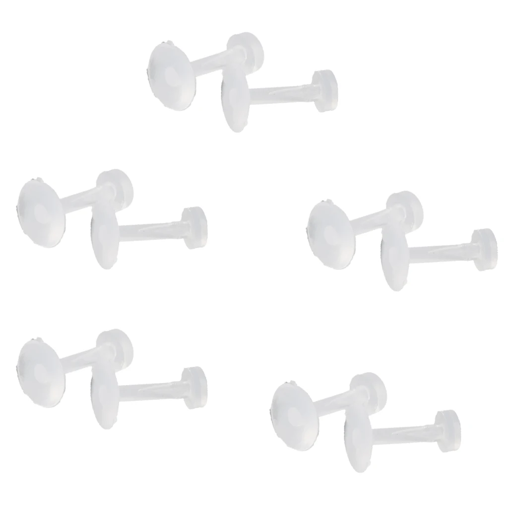 20 Pieces Bulk Transparent White Acrylic Nose Stud Barbell Lip Tongue Body Piercing for Men Women