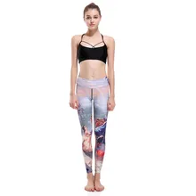 Женские Эластичные Обтягивающие штаны с рисунками из мультфильмов для девочек и зверей, тренировка для йоги бега занятий спортом, леггинсы для фитнеса, Прямая поставка