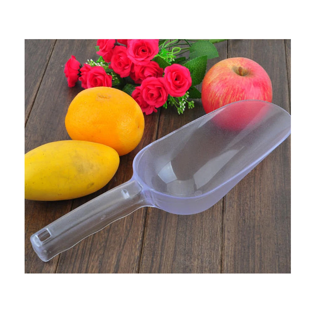 Ice Cube Shovel Scoop Scraper, Plastic Clear Ice Bucket Bar Tools 4 Sizes - Multifunction