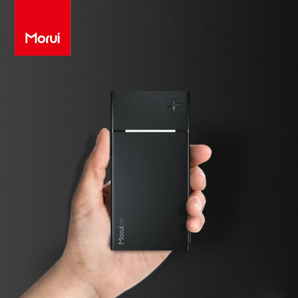 MORUI 10000 мАч Мини Внешний аккумулятор портативное зарядное устройство Внешний аккумулятор Двойной USB ультра-тонкий черный классический внешний аккумулятор для телефона