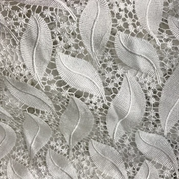 

Crochet Leaf African Lace Fabric 2018 High Quality Lace Polyester Guipure Lace Fabric For Woman Dress, Cloth Design