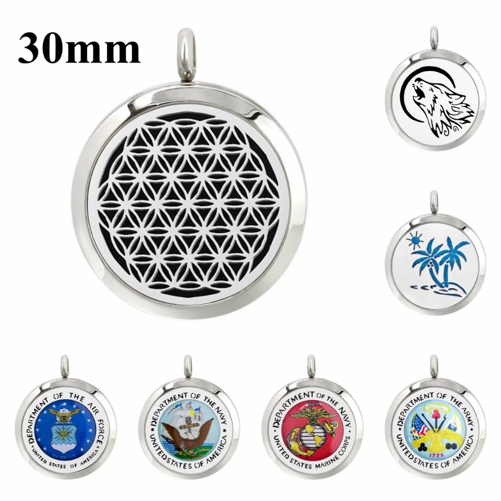 

Hot United States army marine corps Magnetic/Twist 30mm Aromatherapy Locket 316L stainless steel Diffuser pendant send 10p pads