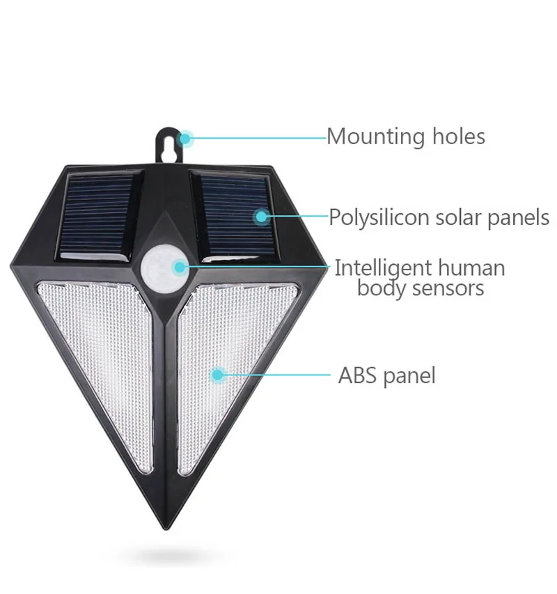 Luzes de Energia Solar ao ar Água sem Fio Luz à Prova Dcoo Livre Sensor Movimento Dwireless Segurança Diamante Design Parede Luz Varanda Lâmpada 6led Pir 10 Dcoo 6led luzes de energia solar ao
