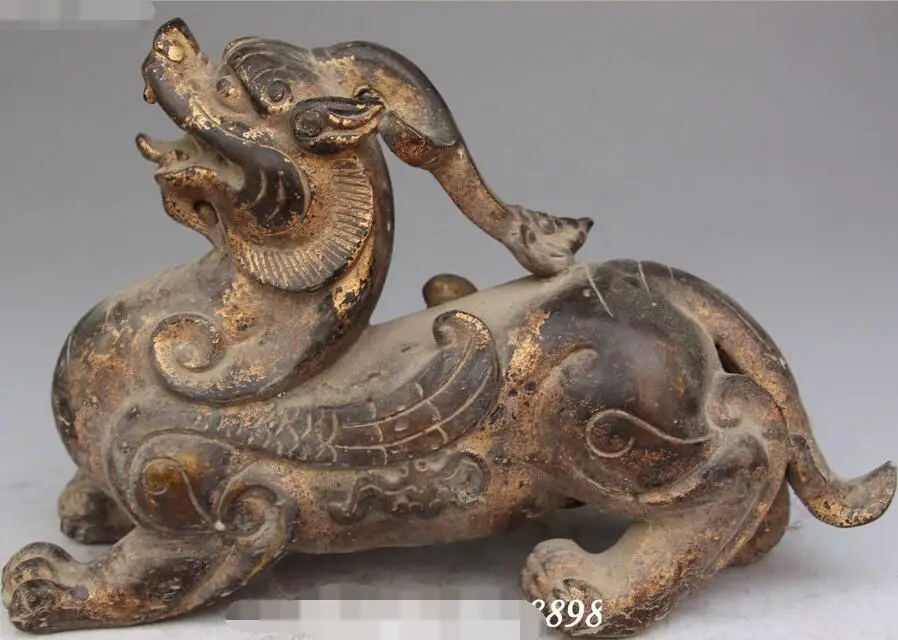 

Old China Fengshui Bronze Carving PiXiu Phylactery Guardian Beast Animal Statue