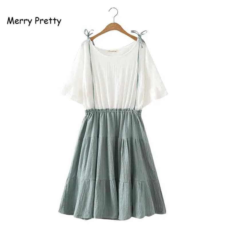 Осеннее платье Merry Pretty женские платья-трапеции из хлопка и льна в стиле пэчворк с