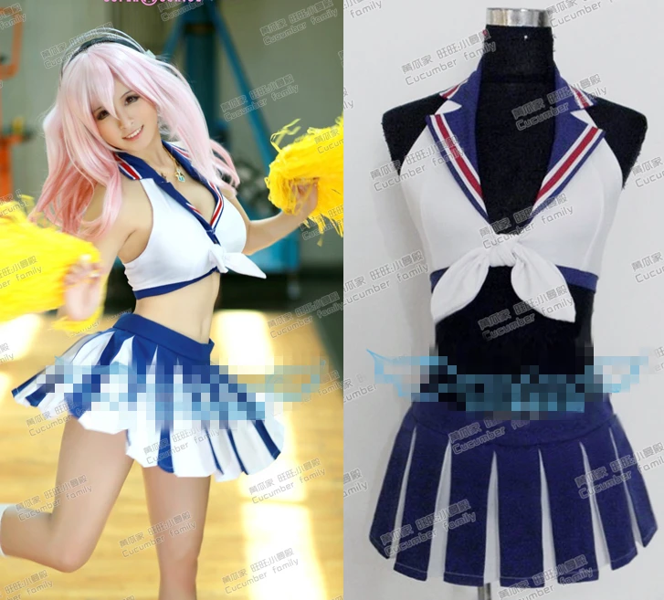 Супер Sonico костюм для костюмированной вечеринки группы поддержки сексуальный