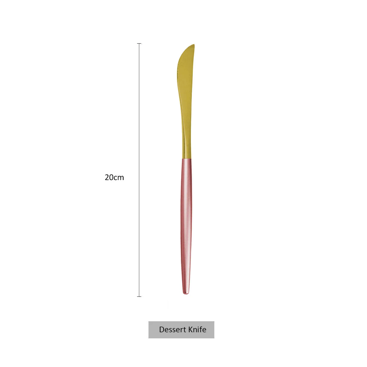 Уникальный дизайн столовая посуда розовая ручка позолоченные наборы многоразовая вилка для столовых приборов Западная чайная ложка для свадебной вечеринки - Цвет: Dessert knife