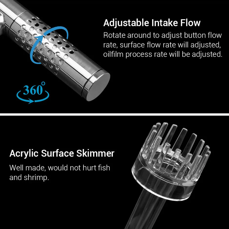 Nicrew aquário lírio tubo com superfície skimmer