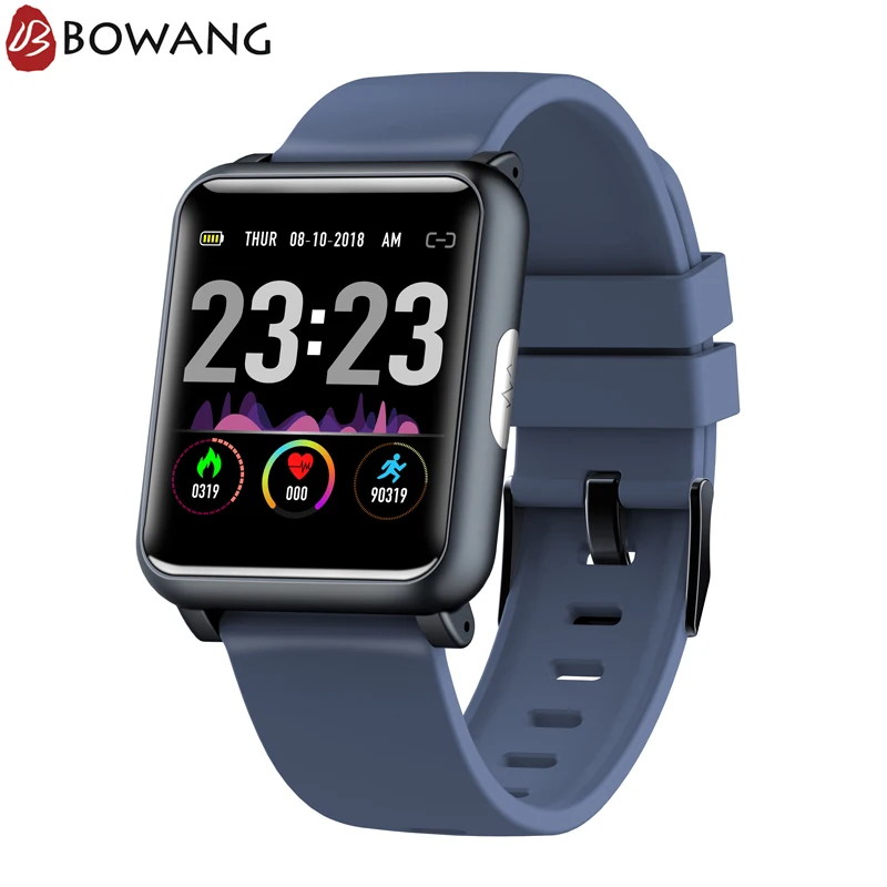 

2019 New Heart Rate Monitor Smart Watch ECG PPG Square Smartwatch BOWANG H9 Health Care Index Waterproof Blood Pressure Men W24