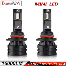 BraveWay Mini LED H1 Lampadina Del Faro Lampada H11 Nebbia Lampada di Illuminazione Della Lampadina 12 V Farol Auto H4 HA CONDOTTO LA Luce H7 h8 H9 H11 HB3 HB4 9005 9006