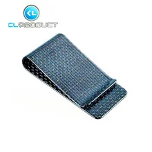 Real Carbon Fiber Blue Genuine 3K Twill Credit Card Business Credit Card Cash Wallet L glossy