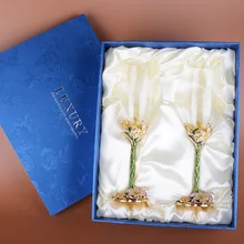 Европейский Креативный эмалированный бокал для вина, чашка для питья, высокий Кубок для шампанского, стеклянная кружка для воды, вечерние, для дома, свадебные принадлежности