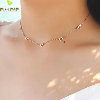 

Flyleaf Hollow Love Choker Necklace For Women 2018 New Trend 100% 925 Sterling Silver Fashion Jewelry Collier Femme