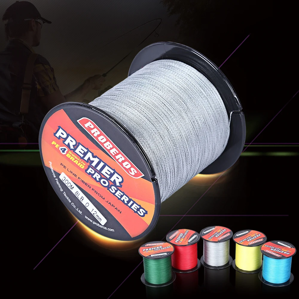 5 Colors 300M PE Braided Fishing Line 4 stands 6LBS to 80LB Super