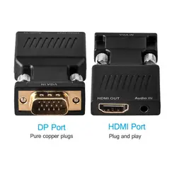VGA к HDMI мужчин и женщин видео кабель адаптер конвертер с аудио HD 1080 P SL @ 88