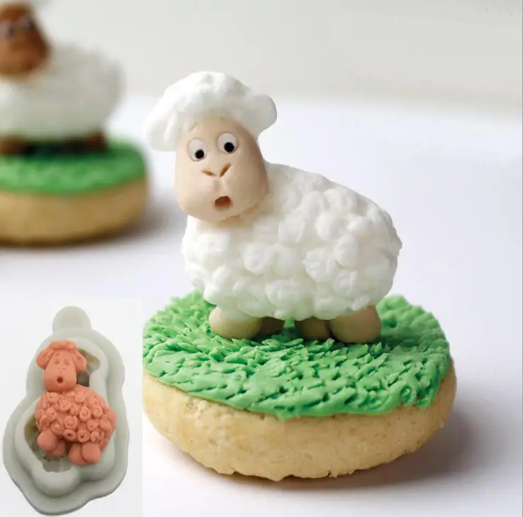 

Cake Tools sheep animal silicone mold Decorating Cupcake topper fondant tool mould
