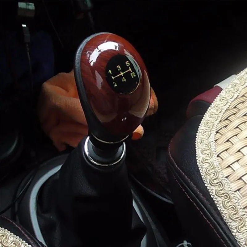Car SUV Manual 5 Speed Gear Stick Shift Knob Cover Handle Shifter Lever Mahogany 10