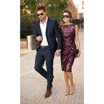 

2018 New Design Custom Made Navy blue Groom mens Suits Formal Tuxedos For Men Business Men Wedding Suit Groomsman (Jacket+Pants)